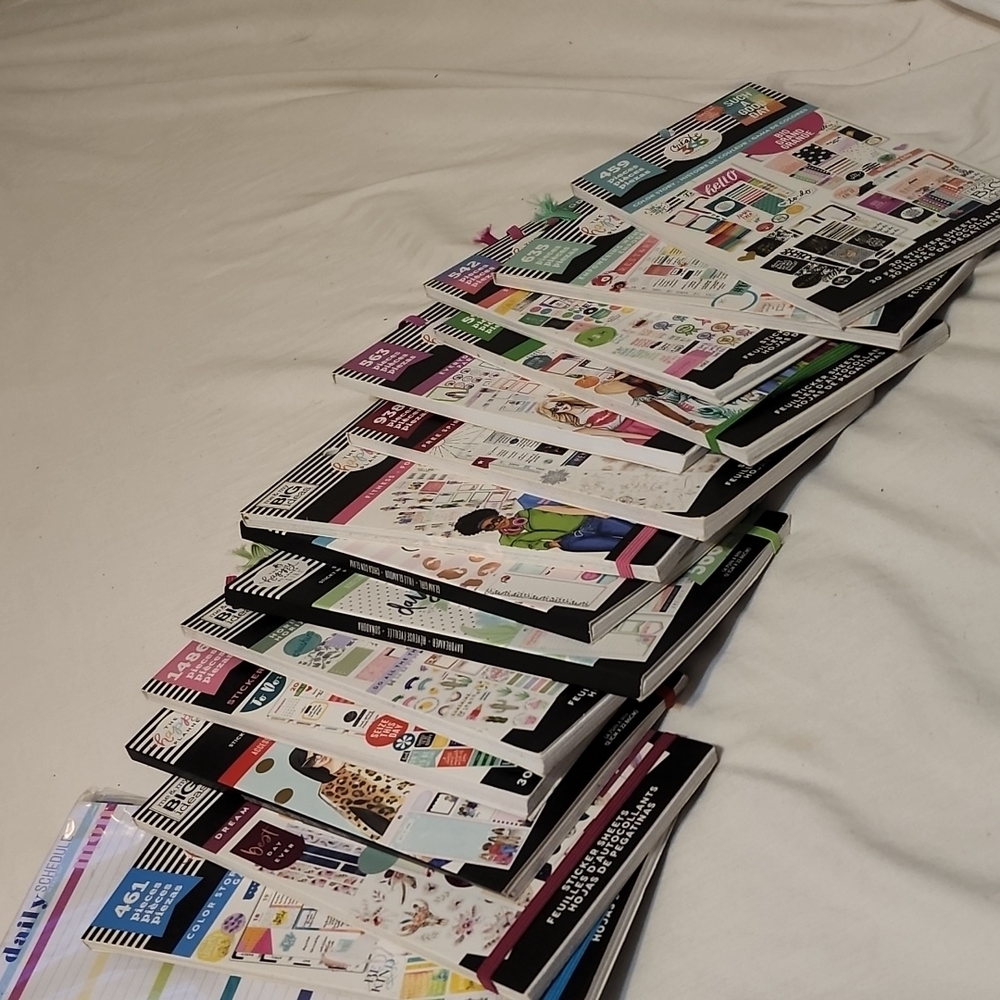 14 Happy Planner Sticker Books + 1 Big HP Daily Half Sheets